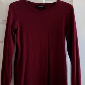 Deep red long sleeve top